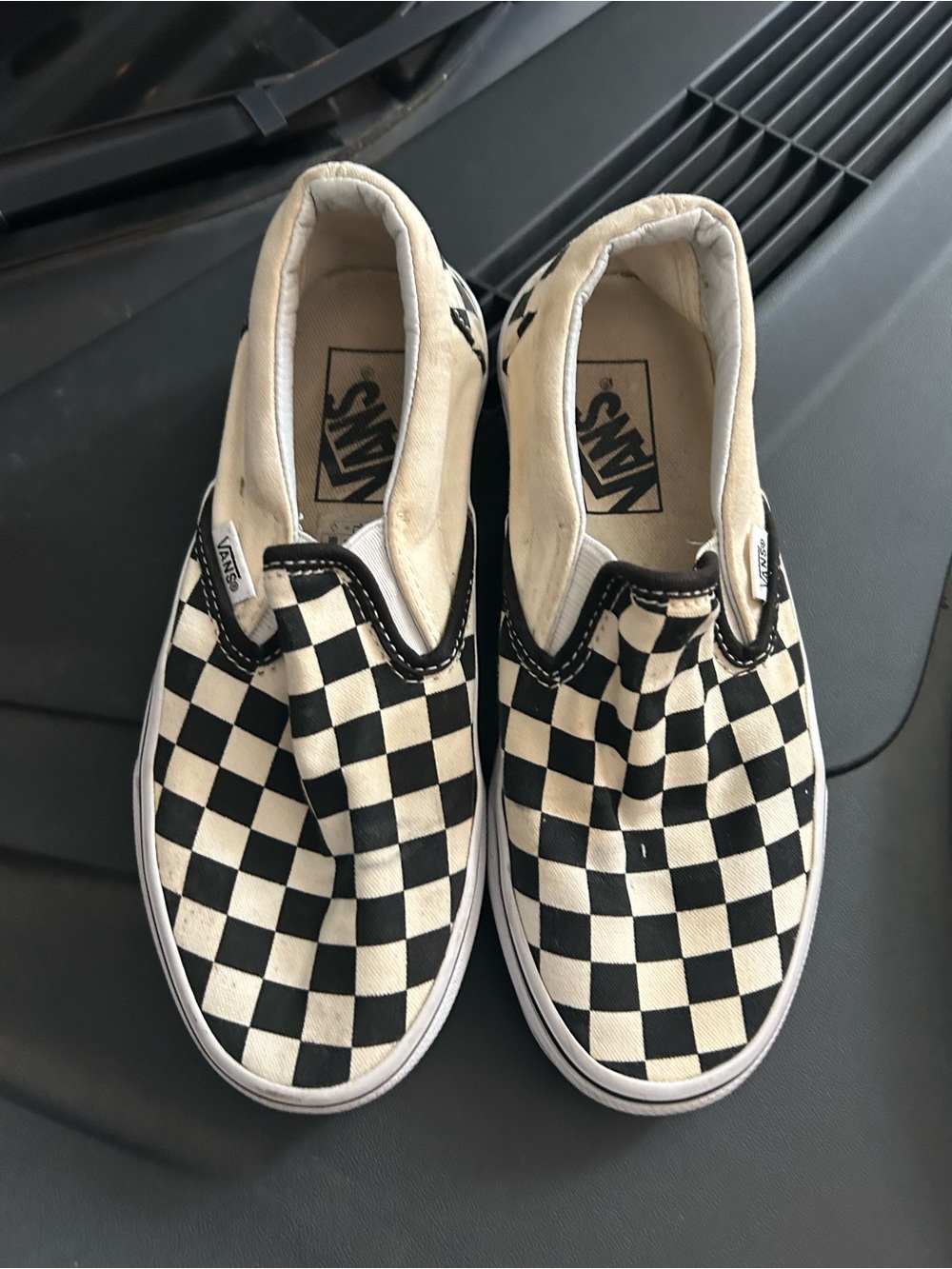 Vans classic  Checkerboard Slip-On Sneakers - Black & White w5 men’s 3.5